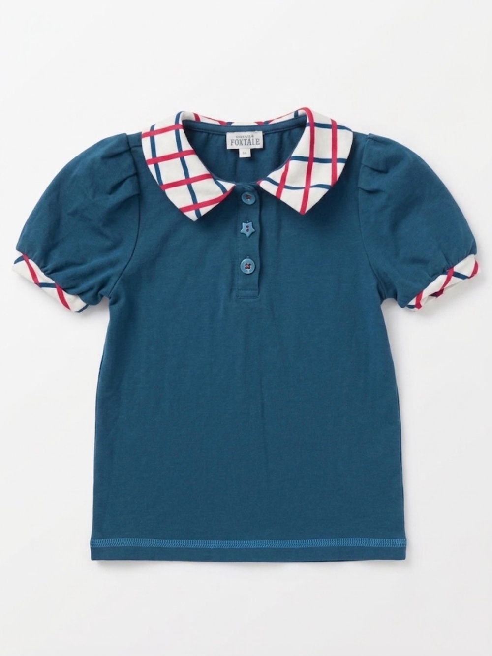 Finding Foxtale Girls Prim Polo Top Navy Plaid Collar Size 4
